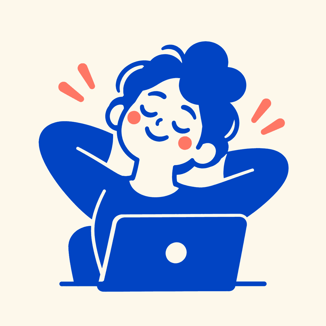 Relaxed person taking a break at their desk